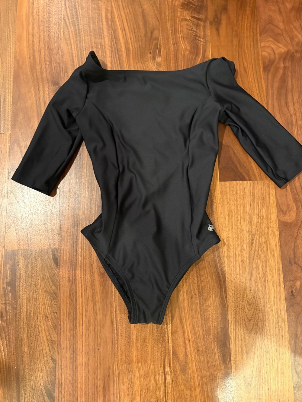 Girls Black Long Sleeve One-Piece Leotard